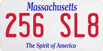MA license plate 256SL8