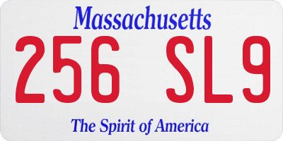 MA license plate 256SL9
