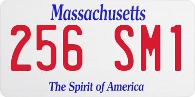 MA license plate 256SM1