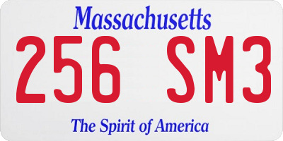 MA license plate 256SM3