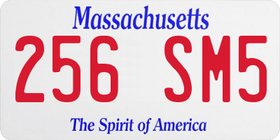 MA license plate 256SM5