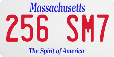 MA license plate 256SM7