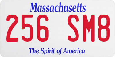 MA license plate 256SM8