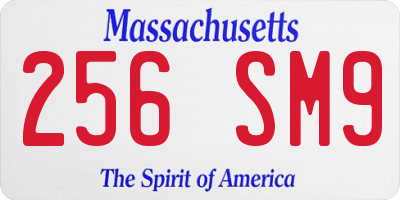 MA license plate 256SM9