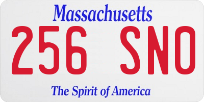 MA license plate 256SN0