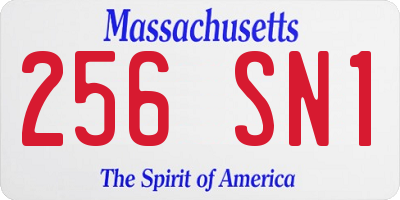 MA license plate 256SN1