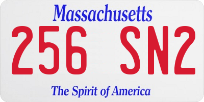 MA license plate 256SN2