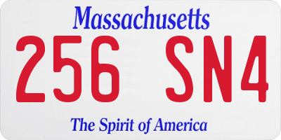 MA license plate 256SN4