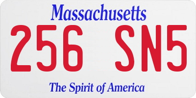 MA license plate 256SN5