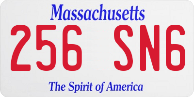 MA license plate 256SN6