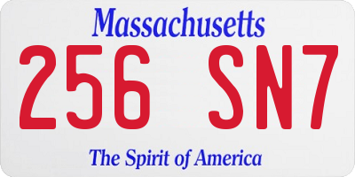 MA license plate 256SN7