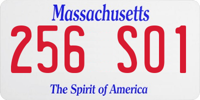 MA license plate 256SO1