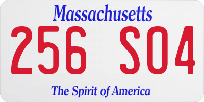 MA license plate 256SO4