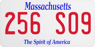 MA license plate 256SO9