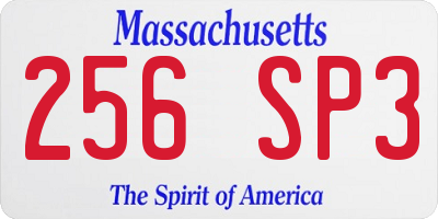 MA license plate 256SP3