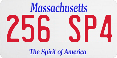 MA license plate 256SP4