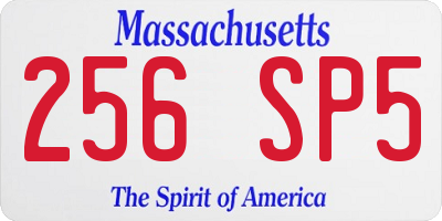 MA license plate 256SP5