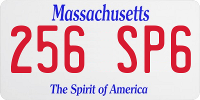MA license plate 256SP6