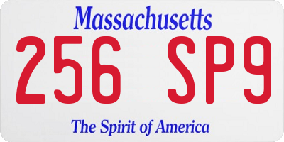 MA license plate 256SP9