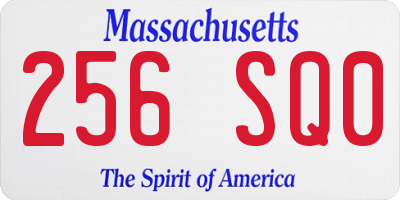 MA license plate 256SQ0