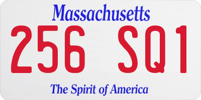 MA license plate 256SQ1