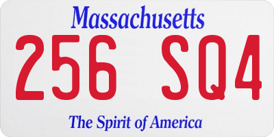 MA license plate 256SQ4