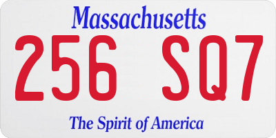 MA license plate 256SQ7