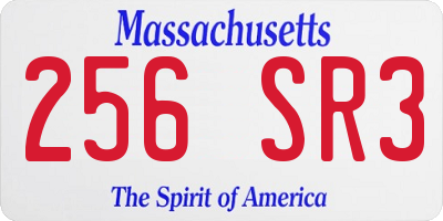 MA license plate 256SR3