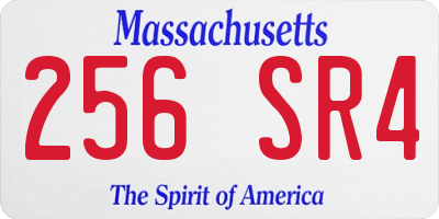 MA license plate 256SR4