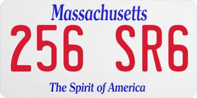 MA license plate 256SR6