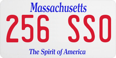 MA license plate 256SS0