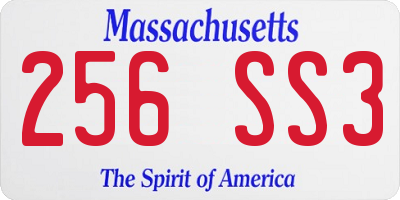 MA license plate 256SS3