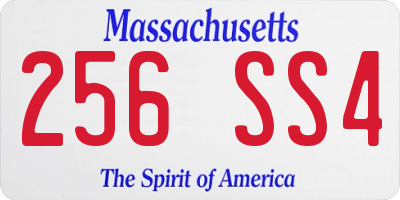 MA license plate 256SS4