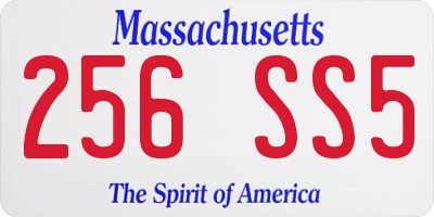 MA license plate 256SS5