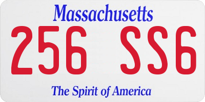 MA license plate 256SS6