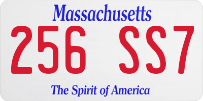 MA license plate 256SS7