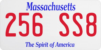 MA license plate 256SS8