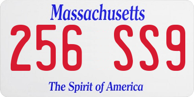 MA license plate 256SS9