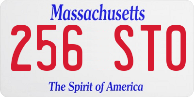 MA license plate 256ST0