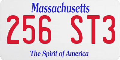 MA license plate 256ST3
