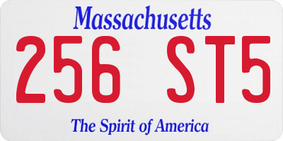 MA license plate 256ST5