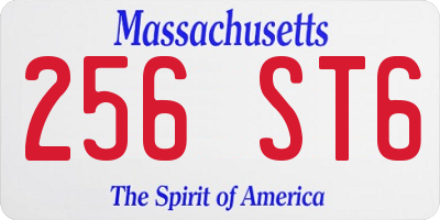 MA license plate 256ST6
