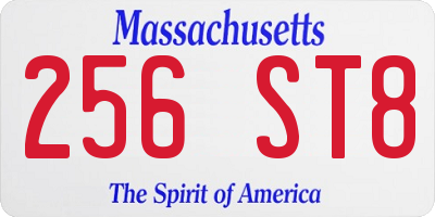 MA license plate 256ST8
