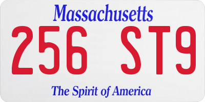 MA license plate 256ST9