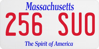 MA license plate 256SU0