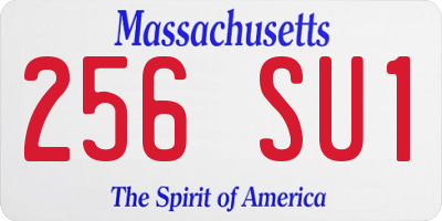 MA license plate 256SU1
