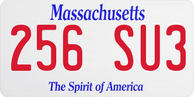 MA license plate 256SU3