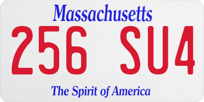 MA license plate 256SU4