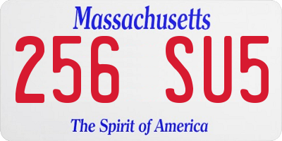 MA license plate 256SU5
