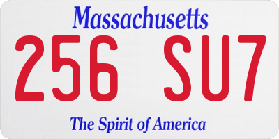MA license plate 256SU7